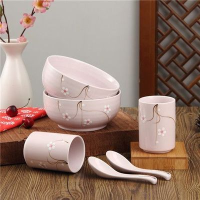 日式陶瓷手繪面湯碗 小清新田園風的創意家居餐具